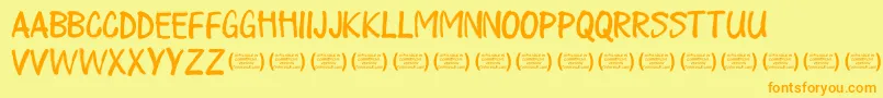 PlayalldayRegular Font – Orange Fonts on Yellow Background