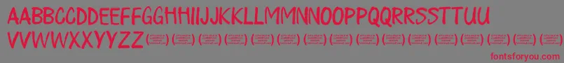 PlayalldayRegular Font – Red Fonts on Gray Background
