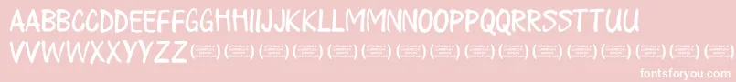 PlayalldayRegular-Schriftart – Weiße Schriften auf rosa Hintergrund