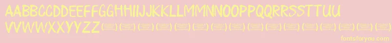 PlayalldayRegular Font – Yellow Fonts on Pink Background