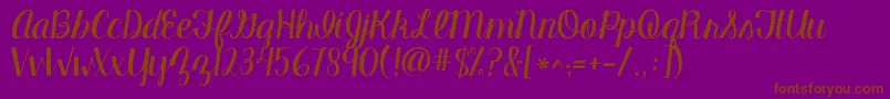 Kgmanhattanscript Font – Brown Fonts on Purple Background