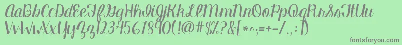 Kgmanhattanscript Font – Gray Fonts on Green Background