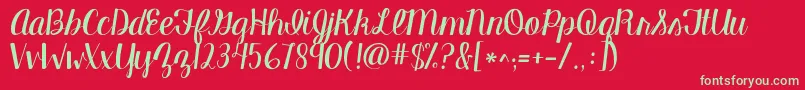 More about Kgmanhattanscript Font Kgmanhattanscript Font – Green Fonts on Red Background