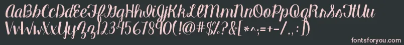 Kgmanhattanscript-fontti – vaaleanpunaiset fontit mustalla taustalla