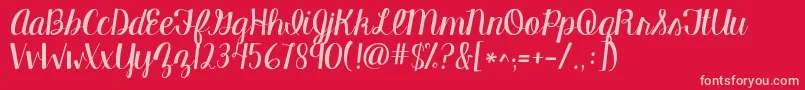 Kgmanhattanscript Font – Pink Fonts on Red Background