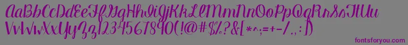 Kgmanhattanscript Font – Purple Fonts on Gray Background