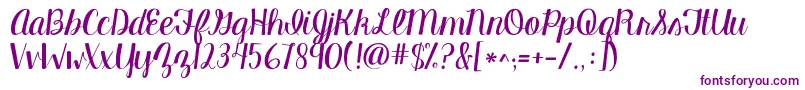 Kgmanhattanscript Font – Purple Fonts on White Background