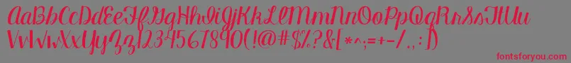Kgmanhattanscript Font – Red Fonts on Gray Background