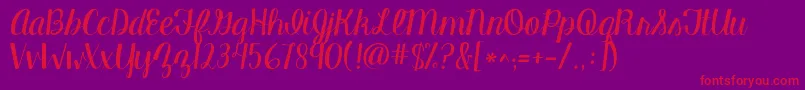 Kgmanhattanscript Font – Red Fonts on Purple Background