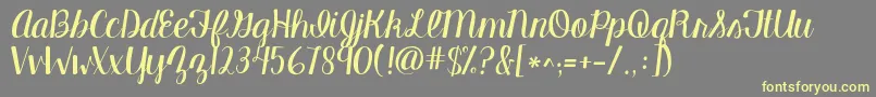 Kgmanhattanscript Font – Yellow Fonts on Gray Background