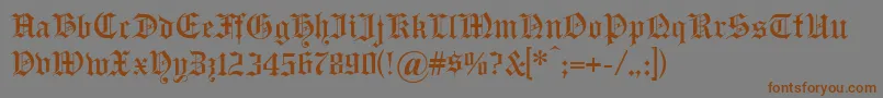 フォントHeadline – 茶色の文字が灰色の背景にあります。