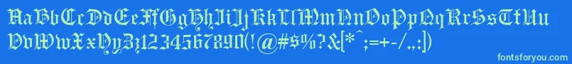 フォントHeadline – 青い背景に緑のフォント