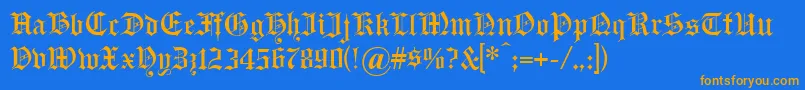 フォントHeadline – オレンジ色の文字が青い背景にあります。