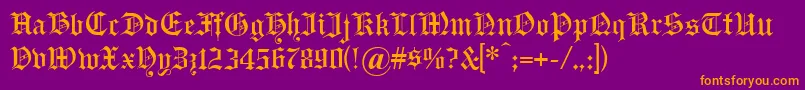 フォントHeadline – 紫色の背景にオレンジのフォント