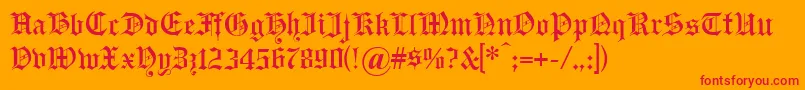 Headline Font – Red Fonts on Orange Background