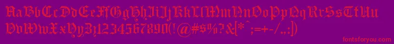 フォントHeadline – 紫の背景に赤い文字