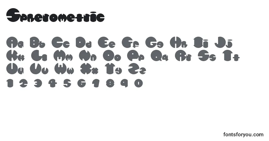 A fonte Spherometric – alfabeto, números, caracteres especiais