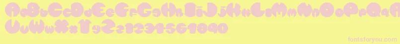 Spherometric-fontti – vaaleanpunaiset fontit keltaisella taustalla