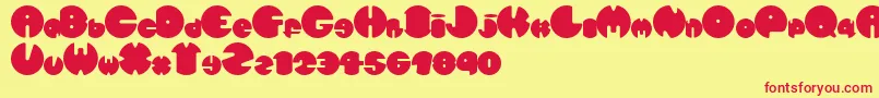 Spherometric Font – Red Fonts on Yellow Background