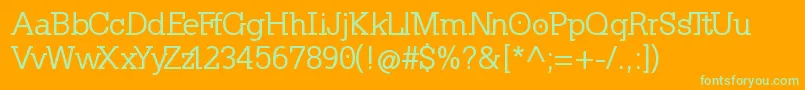 KleinslabserifMedium Font – Green Fonts on Orange Background