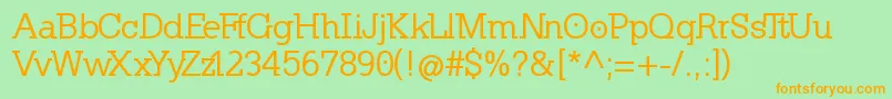 KleinslabserifMedium Font – Orange Fonts on Green Background