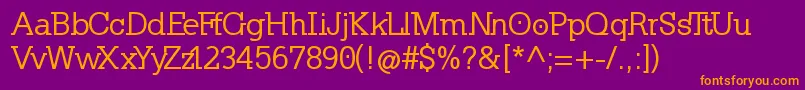 KleinslabserifMedium Font – Orange Fonts on Purple Background