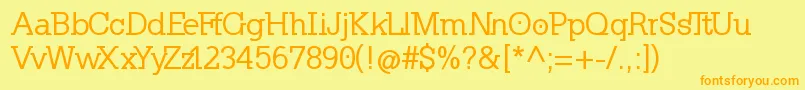 KleinslabserifMedium Font – Orange Fonts on Yellow Background