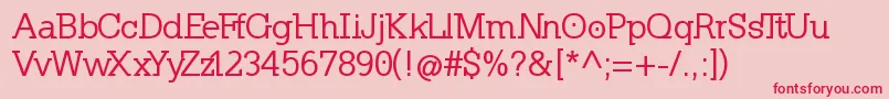 フォントKleinslabserifMedium – ピンクの背景に赤い文字