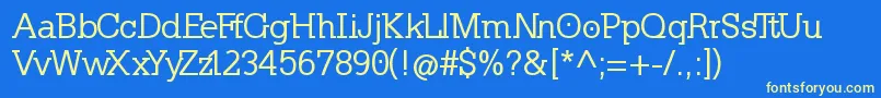 KleinslabserifMedium Font – Yellow Fonts on Blue Background