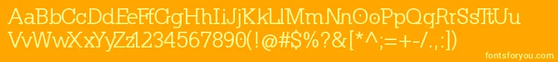 フォントKleinslabserifMedium – オレンジの背景に黄色の文字