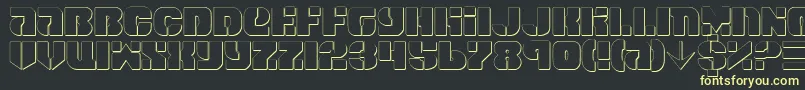 フォントSpacec5s – 黒い背景に黄色の文字