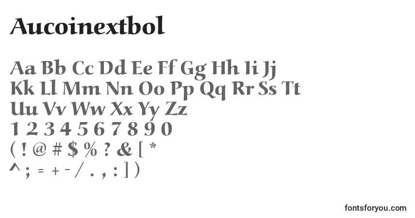 Czcionka Aucoinextbol – alfabet, cyfry, specjalne znaki