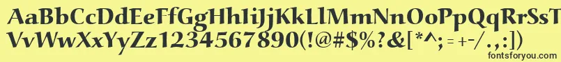 Шрифт Aucoinextbol – чёрные шрифты на жёлтом фоне