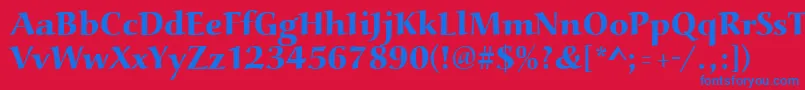 フォントAucoinextbol – 赤い背景に青い文字