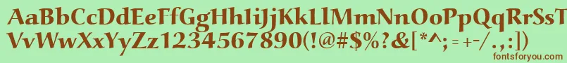 Шрифт Aucoinextbol – коричневые шрифты на зелёном фоне