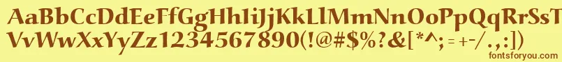 Шрифт Aucoinextbol – коричневые шрифты на жёлтом фоне