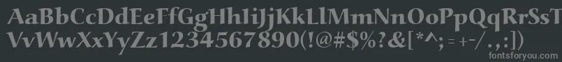 フォントAucoinextbol – 黒い背景に灰色の文字