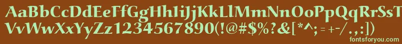 Шрифт Aucoinextbol – зелёные шрифты на коричневом фоне