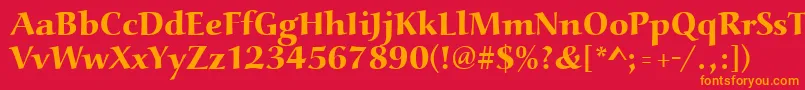 Шрифт Aucoinextbol – оранжевые шрифты на красном фоне