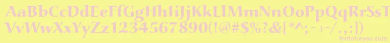 Aucoinextbol Font – Pink Fonts on Yellow Background