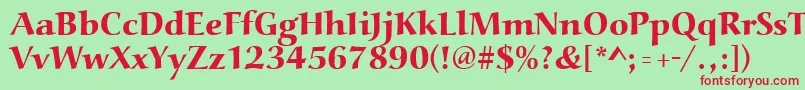 Шрифт Aucoinextbol – красные шрифты на зелёном фоне