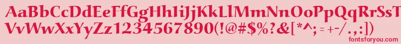 Aucoinextbol-Schriftart – Rote Schriften auf rosa Hintergrund