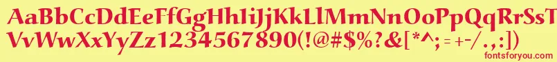 Więcej informacji o czcionce Aucoinextbol Czcionka Aucoinextbol – czerwone czcionki na żółtym tle