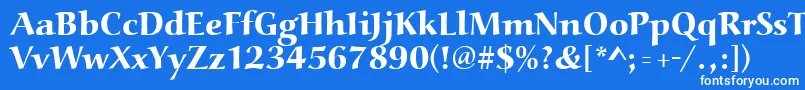 Aucoinextbol-Schriftart – Weiße Schriften auf blauem Hintergrund