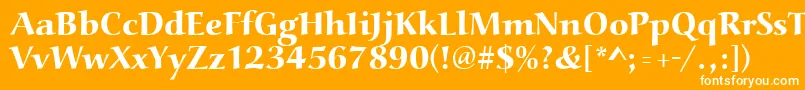 Czcionka Aucoinextbol – białe czcionki na pomarańczowym tle