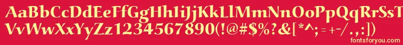 フォントAucoinextbol – 黄色の文字、赤い背景