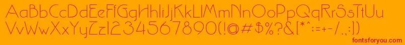Srinova-Schriftart – Rote Schriften auf orangefarbenem Hintergrund