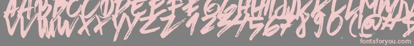 BrushedTraveler-Schriftart – Rosa Schriften auf grauem Hintergrund