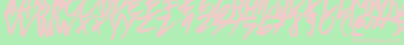 BrushedTraveler Font – Pink Fonts on Green Background