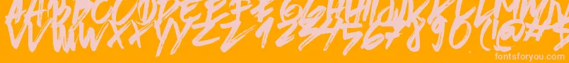 BrushedTraveler Font – Pink Fonts on Orange Background